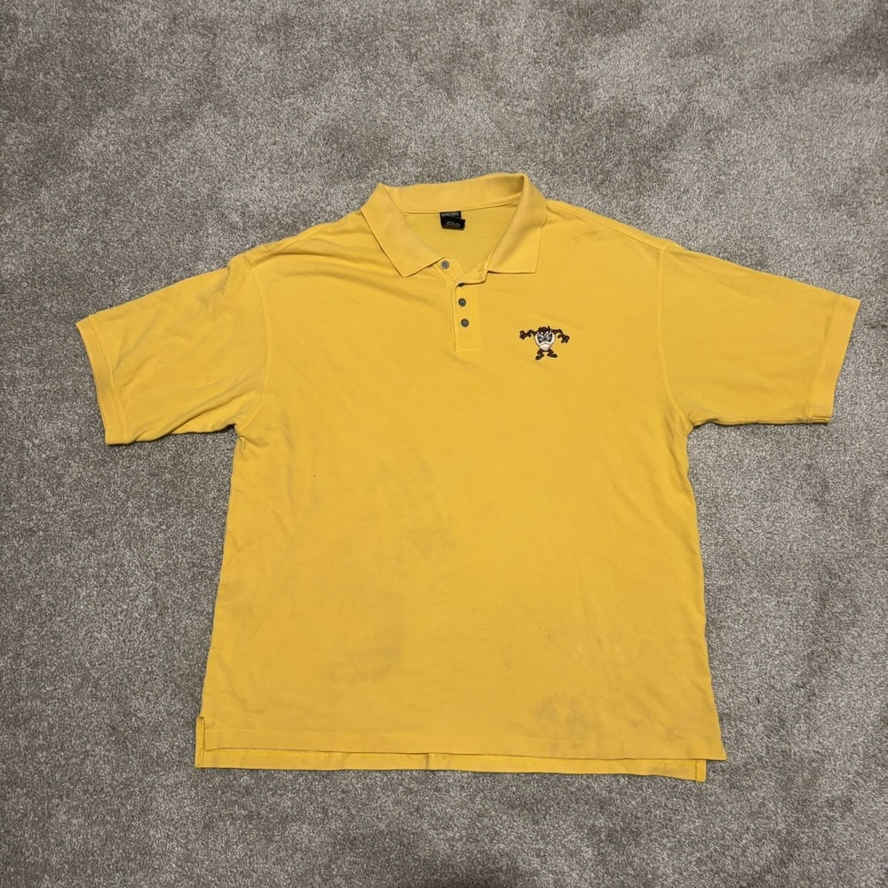 Taz Polo Shirt Mens XL Warner Bros Looney Tunes Tasmanian Devil Cartoons Golf